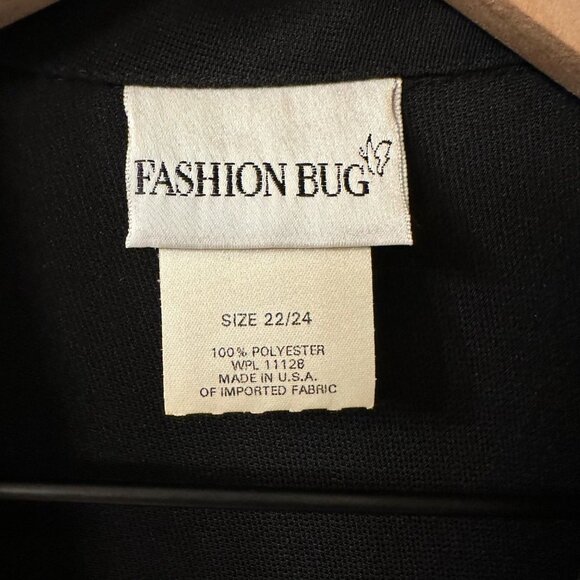 Fashion Bug | VTG Black Button Up Blazer Top Lightweight 22/24 Dressy Business - Picture 4 of 6